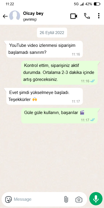 WhatsApp Müşteri Yorumu